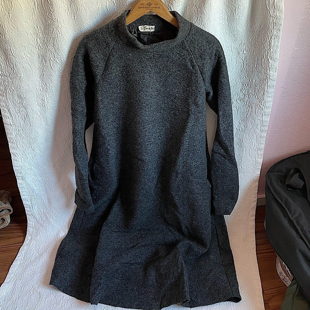 Son De Flor Grey Wool Forest Sweater